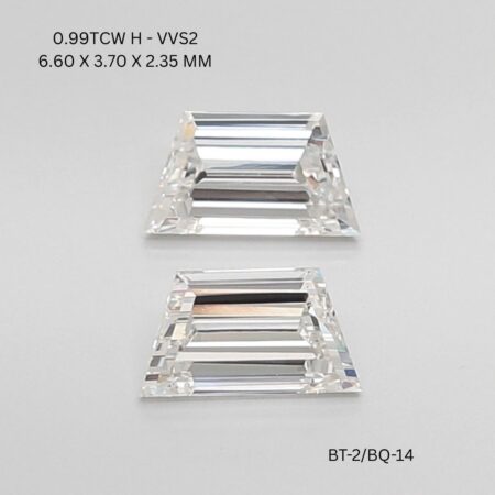0.99 CT H VVS2 TRAPEZOID diamond Pairs Inventory