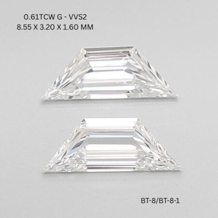 0.61 CT G VVS2 TRAPEZOID diamond Pairs Inventory