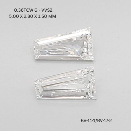 0.36 CT G VVS2 TAPER diamond Pairs Inventory