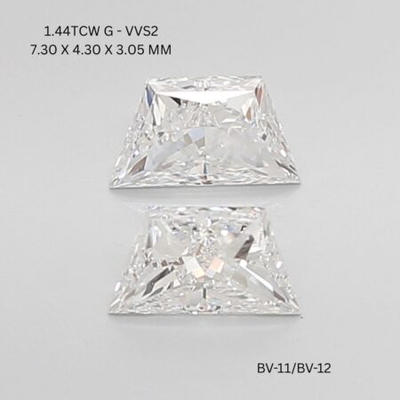 1.44 CT G VVS2 TRAPEZOID diamond Pairs Inventory
