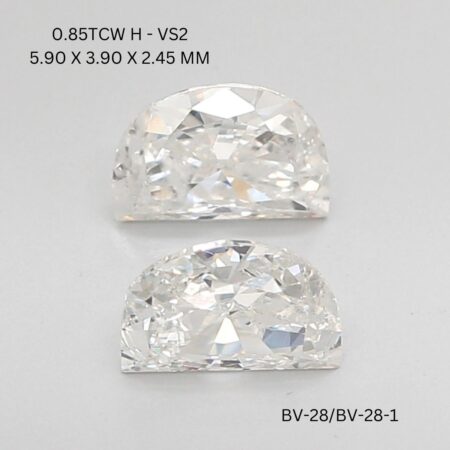 0.85 CT H VS2 HALF MOON diamond Pairs Inventory
