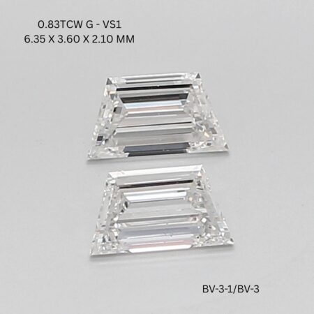 0.83 CT G VS1 TRAPEZOID diamond Pairs Inventory