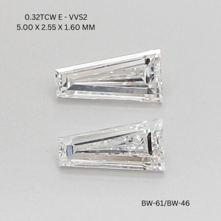 0.32 CT E VVS2 TAPER diamond Pairs Inventory