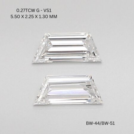 0.27 CT G VS1 TRAPEZOID diamond Pairs Inventory