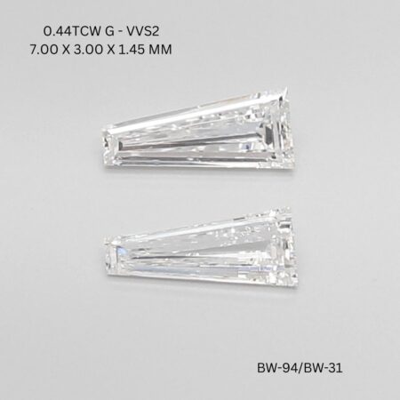 0.44 CT G VVS2 TAPER diamond Pairs Inventory