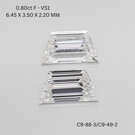 0.8 CT F VS1 TRAPEZOID diamond Pairs Inventory
