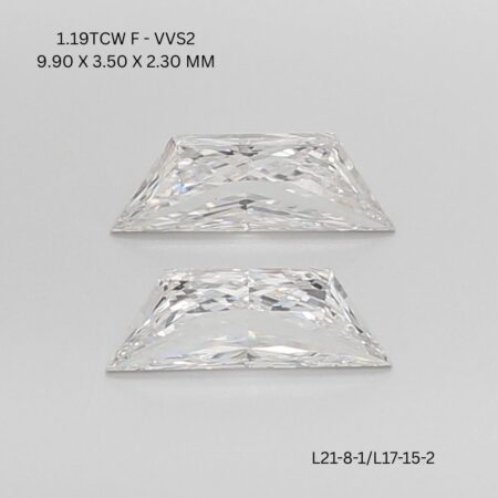 1.19 CT F VVS2 TRAPEZOID diamond Pairs Inventory