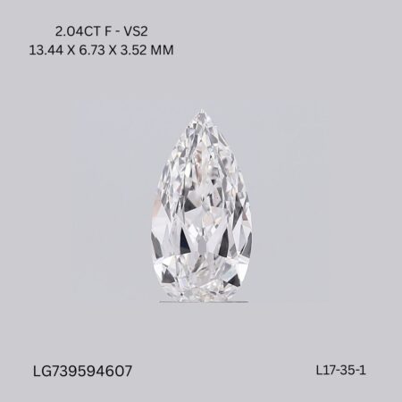 2.04 CT F VS2 PEAR diamond Fancy Shape