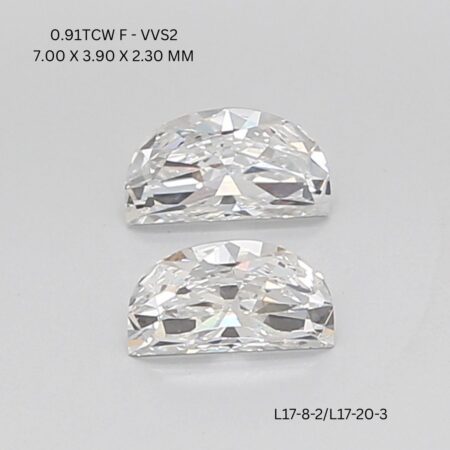 0.91 CT F VVS2 HALF MOON diamond Pairs Inventory