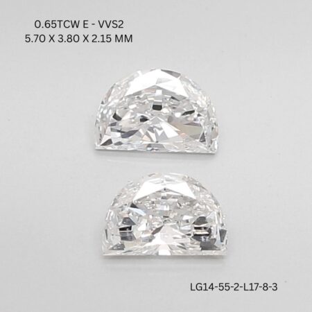 0.65 CT E VVS2 HALF MOON diamond Pairs Inventory