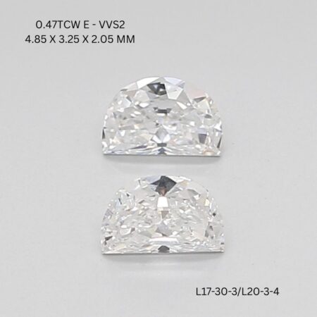 0.47 CT E VVS2 HALF MOON diamond Pairs Inventory