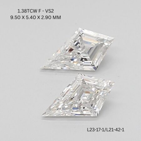 1.38 CT F VS2 KITE diamond Pairs Inventory