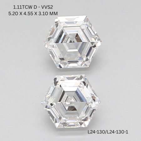 1.11 CT D VVS2 HEXAGONAL diamond Pairs Inventory